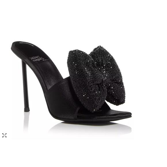 Jeffrey Campbell Women's Bow-Down Embellished High Heel Slide Sandals Size 7.5 - Picture 1 of 8
